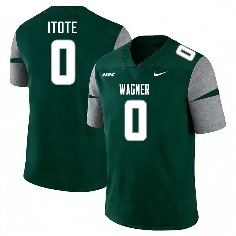Wagner Seahawks #0 Armani Itote College Football Jerseys,Uniforms Stitched-Green